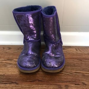 Purple sequin uggs